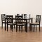 Baxton Studio Nicolette Modern and Contemporary Sand Fabric and Dark Brown Finished Wood 7-Piece Dining Set 176-11386-10519-Zoro - alternate 8